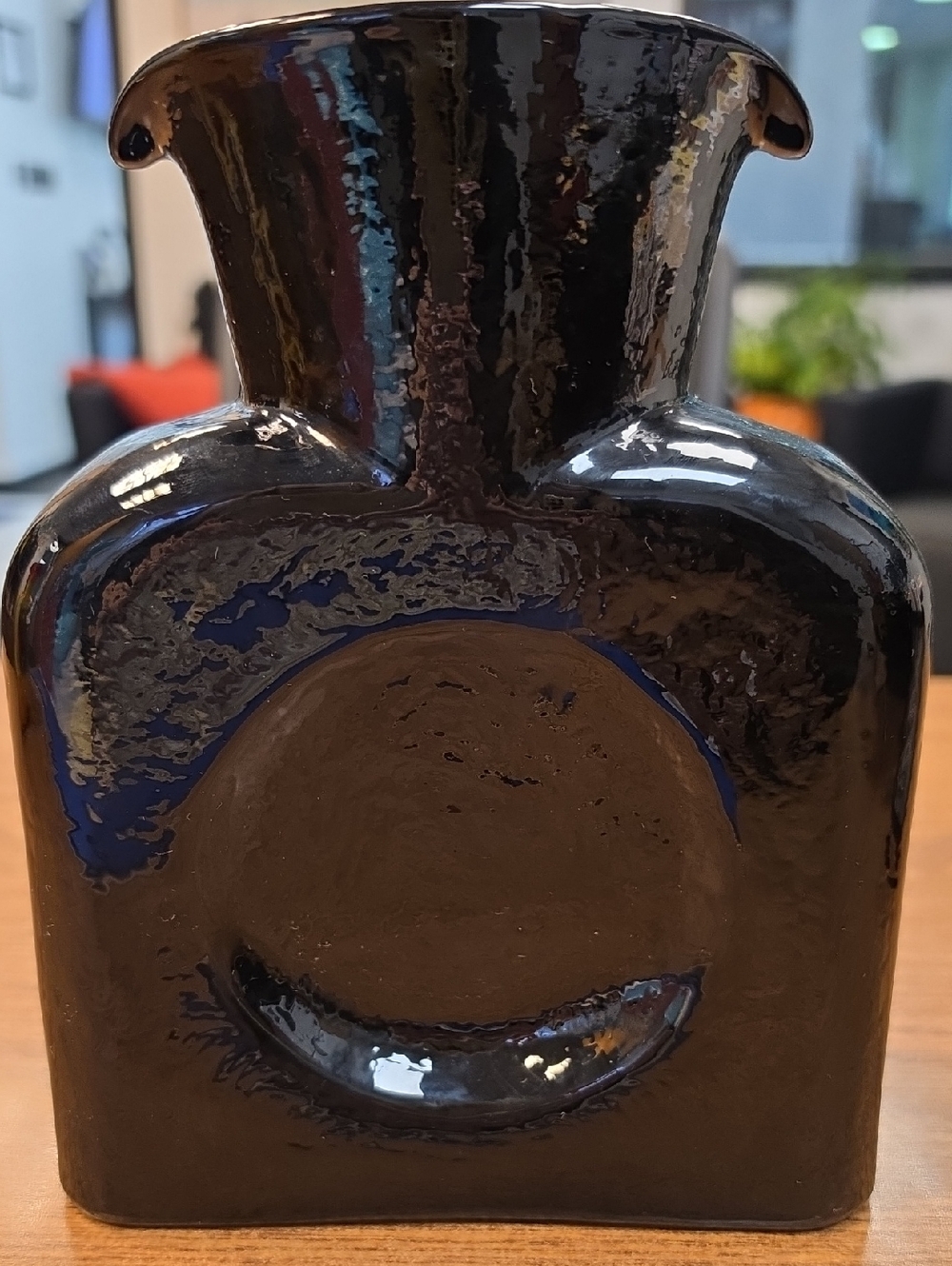 Blenko HTF EBONY 384 WATER PITCHER, SIGNED